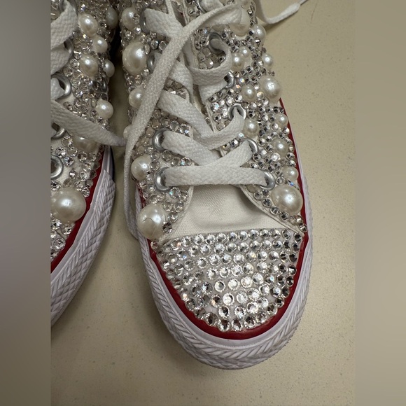 Hand Beaded and Crystal Converse All Star Low Top Sneakers - Picture 10 of 10